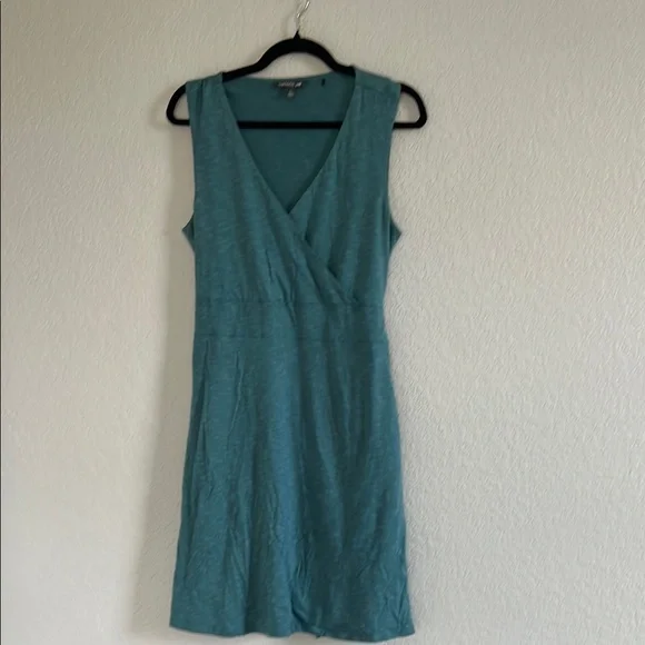 Toad&Co Cue Wrap Sleeveless Dress In Hydro Color . Size Large - Picture 2 of 11
